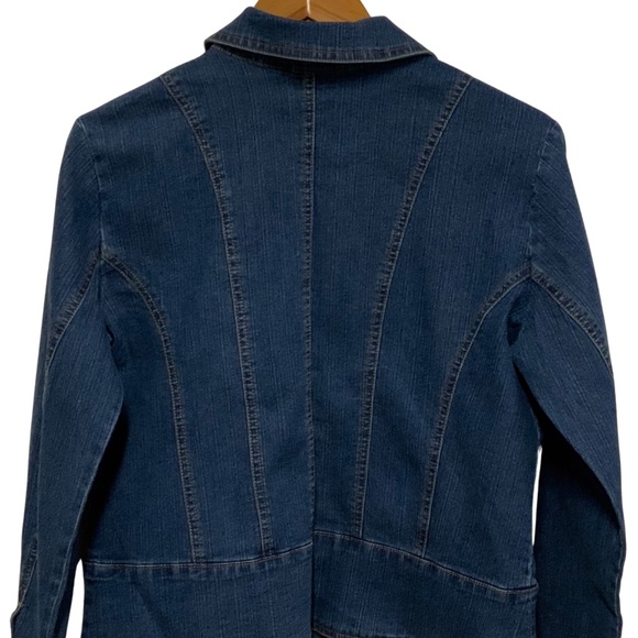 Erika Petite Blue Denim Jacket – Rhinestone Button Detail - Picture 4 of 4
